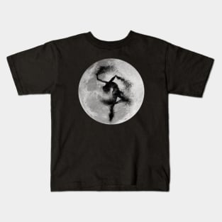 Ballerina silhouette and full moon - sand explosion - dance lover / ballet lover - gift idea Kids T-Shirt